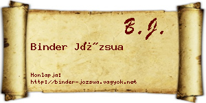 Binder Józsua névjegykártya